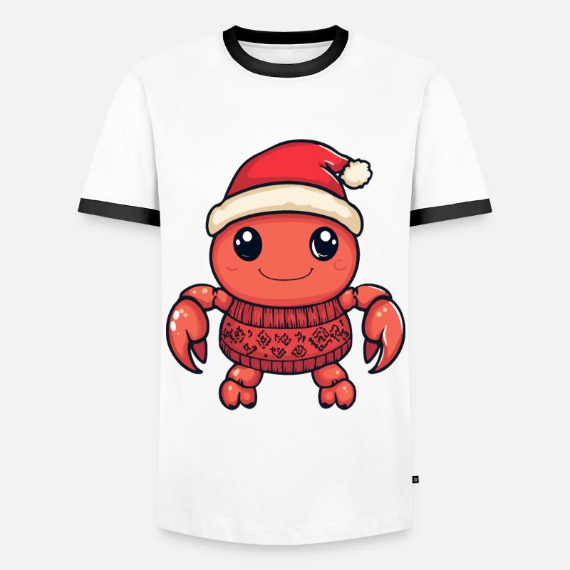 Crab Crab Christmas Comic - Men's Ringer Shirt - white/black