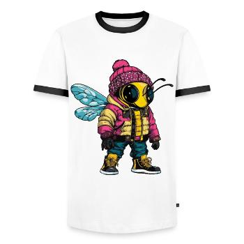 Biene Lustig Winter - Männer Kontrast-T-Shirt - Weiß/Schwarz - Vorne - AI Model Female 172 light (172cm) & AI Model Male 178 dark (178cm)