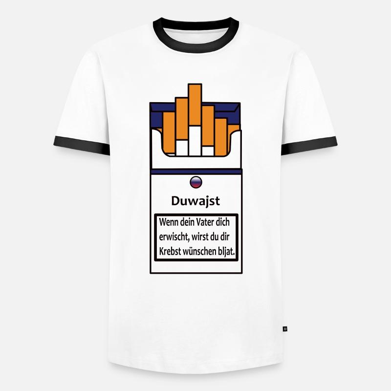 Zigaretten Russisch - Männer Kontrast-T-Shirt - Weiß/Schwarz