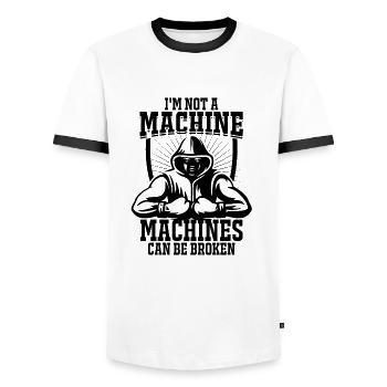 Je ne suis pas une machine, les machines sont en panne - T-shirt contrasté Homme - blanc/noir - Devant - AI Model Female 172 light (172cm) & AI Model Male 178 dark (178cm)
