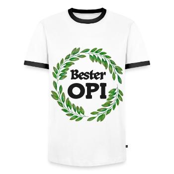 Bester Opi Grosspapi Opa Schweizer Opi Großpapa - Männer Kontrast-T-Shirt - Weiß/Schwarz - Vorne - AI Model Female 172 light (172cm) & AI Model Male 178 dark (178cm)