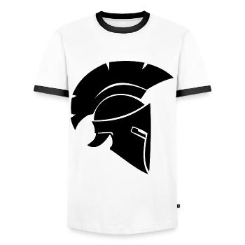 Spartans - Men's Ringer Shirt - white/black - Front - AI Model Female 172 light (172cm) & AI Model Male 178 dark (178cm)