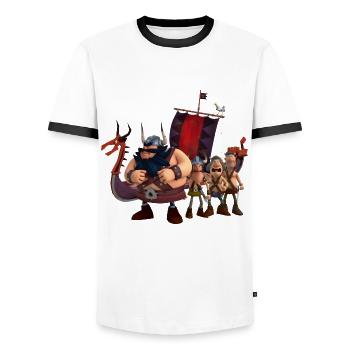Wickie Und Die Starken Männer Team Sven - Männer Kontrast-T-Shirt - Weiß/Schwarz - Vorne - AI Model Female 172 light (172cm) & AI Model Male 178 dark (178cm)