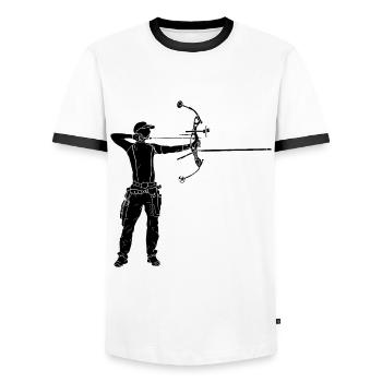 Archer - T-shirt contrasté Homme - blanc/noir - Devant - AI Model Female 172 light (172cm) & AI Model Male 178 dark (178cm)