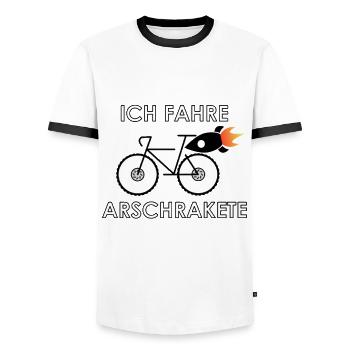 I drive ass rocket - Men's Ringer Shirt - white/black - Front - AI Model Female 172 light (172cm) & AI Model Male 178 dark (178cm)