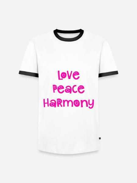 Love Peace Harmony - rose - T-shirt contrasté Homme - blanc/noir