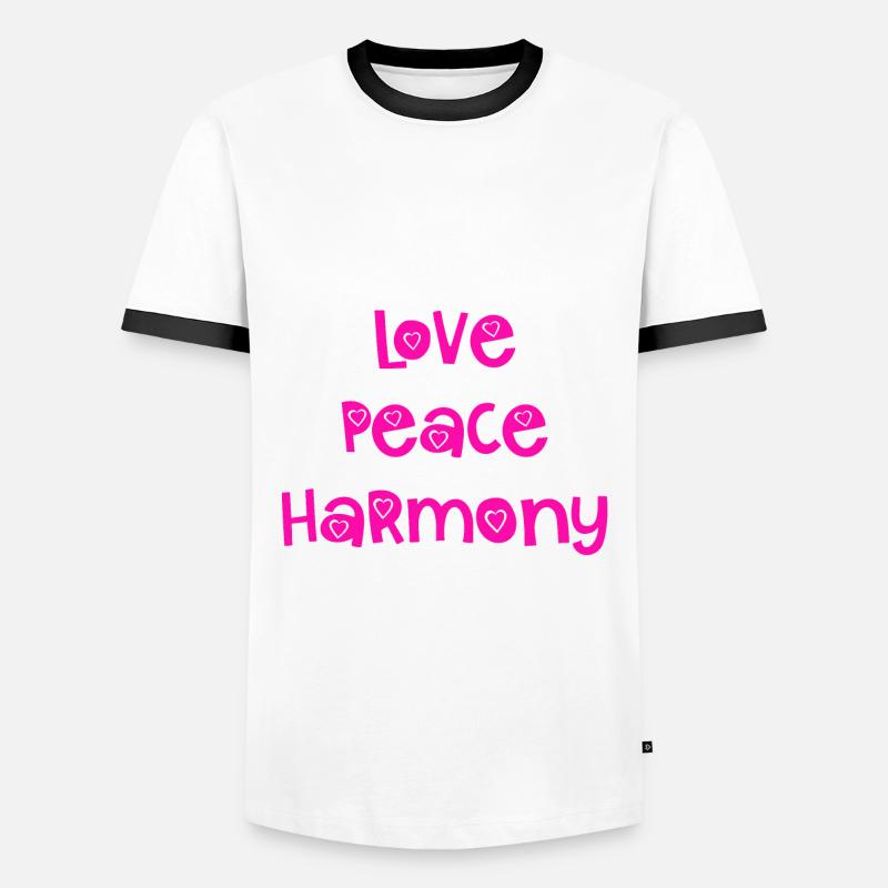 Love Peace Harmony - pink - Men's Ringer Shirt - white/black