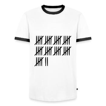 47th birthday tally sheet 47 years old - Men's Ringer Shirt - white/black - Front - AI Model Female 172 light (172cm) & AI Model Male 178 dark (178cm)