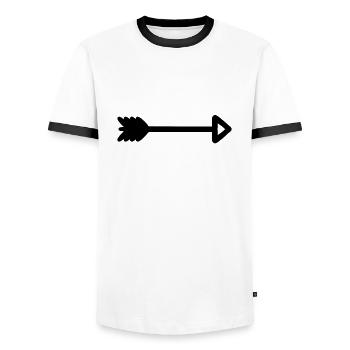 Arrow Symbol Black - Men's Ringer Shirt - white/black - Front - AI Model Female 172 light (172cm) & AI Model Male 178 dark (178cm)