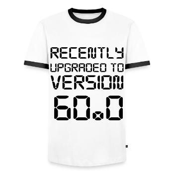 60. Geburtstag - Männer Kontrast-T-Shirt - Weiß/Schwarz - Vorne - AI Model Female 172 light (172cm) & AI Model Male 178 dark (178cm)