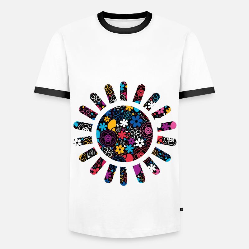 Sonne Sommer - Männer Kontrast-T-Shirt - Weiß/Schwarz