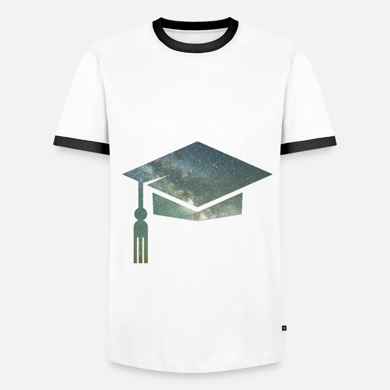 Mortarboard Doktorhut - Männer Kontrast-T-Shirt - Weiß/Schwarz