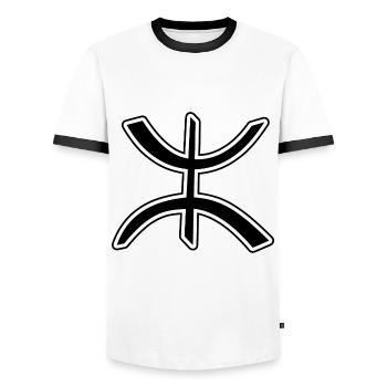 Amazigh Berbère - T-shirt contrasté Homme - blanc/noir - Devant - AI Model Female 172 light (172cm) & AI Model Male 178 dark (178cm)