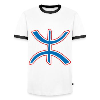 Berbère Amazigh - T-shirt contrasté Homme - blanc/noir - Devant - AI Model Female 172 light (172cm) & AI Model Male 178 dark (178cm)