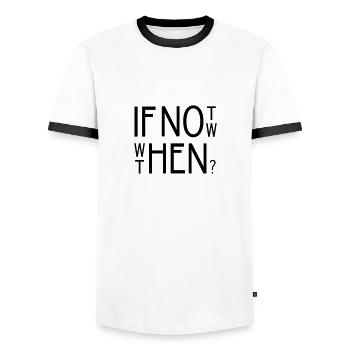 when then - Männer Kontrast-T-Shirt - Weiß/Schwarz - Vorne - AI Model Female 172 light (172cm) & AI Model Male 178 dark (178cm)