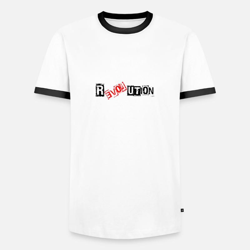 Revolution Love - Männer Kontrast-T-Shirt - Weiß/Schwarz