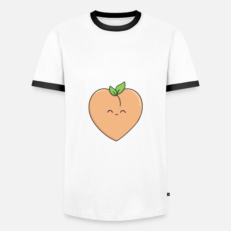 Aimer les pêches - T-shirt contrasté Homme - blanc/noir