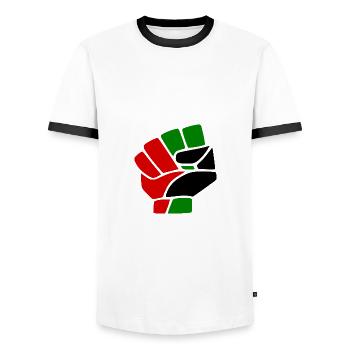 Palestina - Männer Kontrast-T-Shirt - Weiß/Schwarz - Vorne - AI Model Female 172 light (172cm) & AI Model Male 178 dark (178cm)
