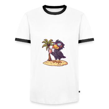 Harpyie Vogel Sommer Urlaub - Männer Kontrast-T-Shirt - Weiß/Schwarz - Vorne - AI Model Female 172 light (172cm) & AI Model Male 178 dark (178cm)