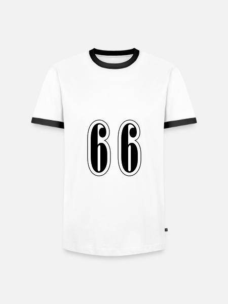 66 Number Symbol - Men's Ringer Shirt - white/black