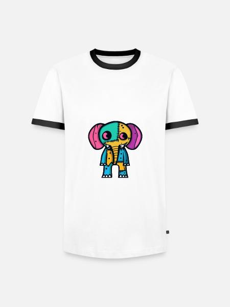 Elephant Halloween Animal - Men's Ringer Shirt - white/black