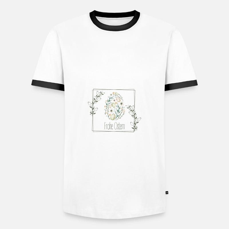 Frohe Ostern - Männer Kontrast-T-Shirt - Weiß/Schwarz