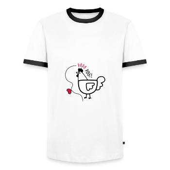 Papa Poule - Fête des Pères - T-shirt contrasté Homme - blanc/noir - Devant - AI Model Female 172 light (172cm) & AI Model Male 178 dark (178cm)