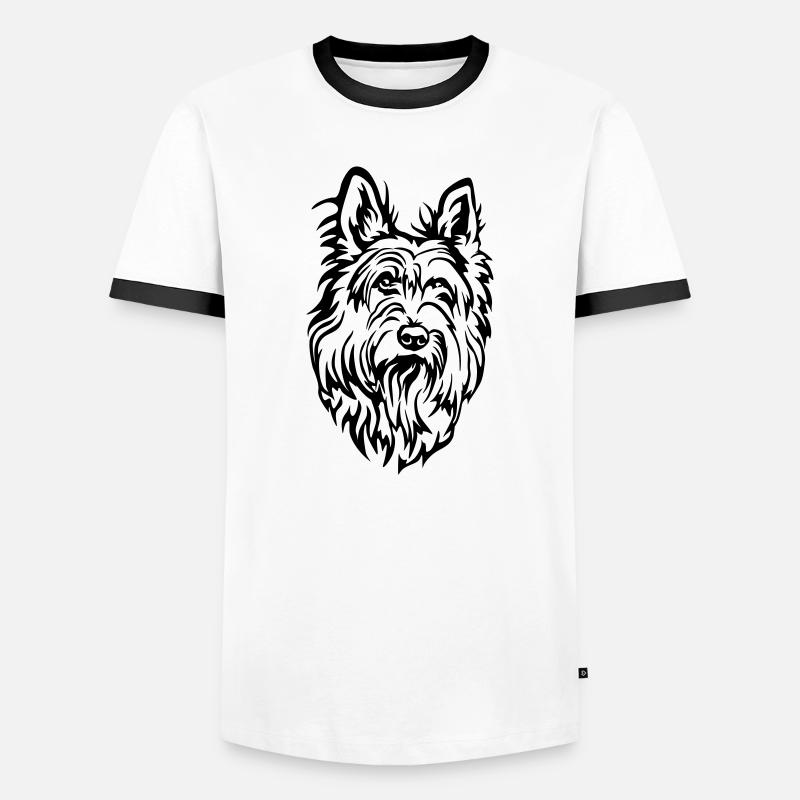 Picard Head - Men's Ringer Shirt - white/black