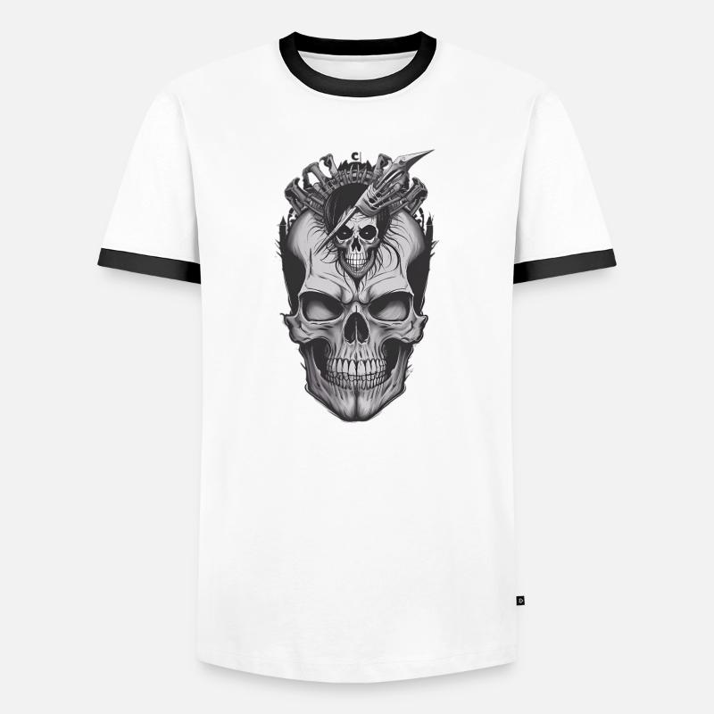 Cool Skull - Men's Ringer Shirt - white/black