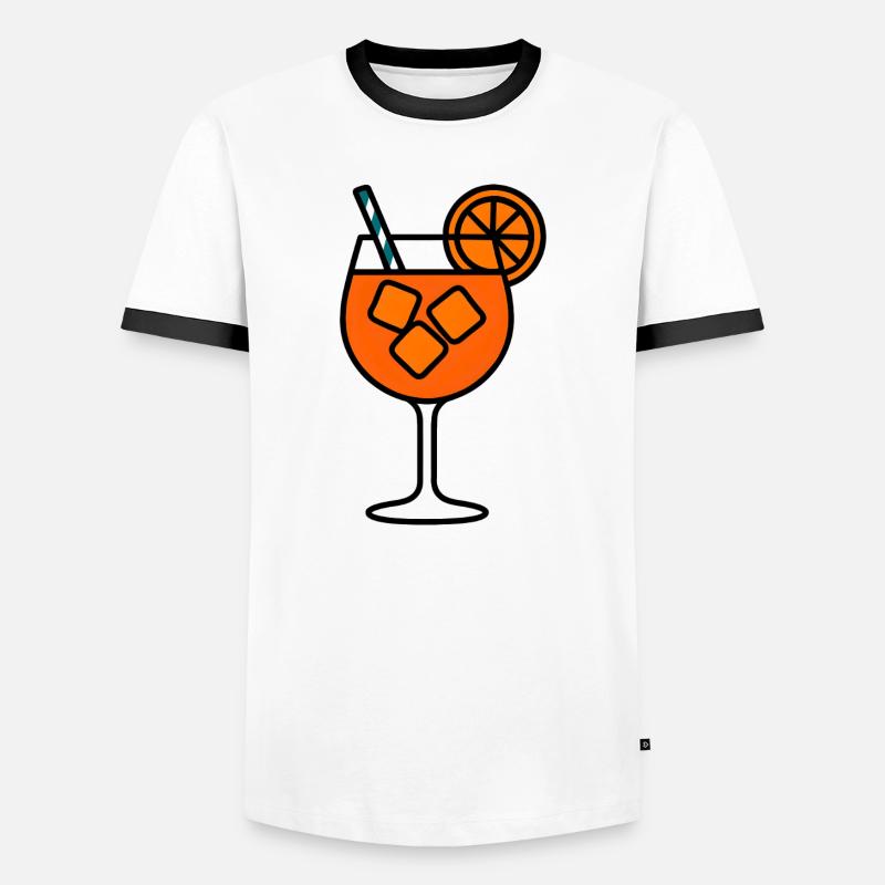 Party Spritz Glas Geschenkidee - Männer Kontrast-T-Shirt - Weiß/Schwarz