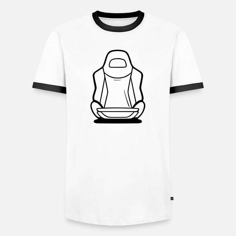 Hocker - Männer Kontrast-T-Shirt - Weiß/Schwarz