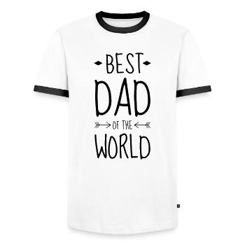 Dad Daddy Papa Vati Vater Father's Day Baby - Men's Ringer Shirt - white/black - Front - AI Model Female 172 light (172cm) & AI Model Male 178 dark (178cm)