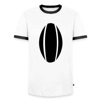 rugby11 - T-shirt contrasté Homme - blanc/noir - Devant - AI Model Female 172 light (172cm) & AI Model Male 178 dark (178cm)