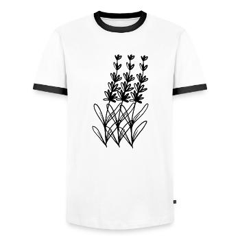 Florist Flower Plant Nature Gardener - Men's Ringer Shirt - white/black - Front - AI Model Female 172 light (172cm) & AI Model Male 178 dark (178cm)