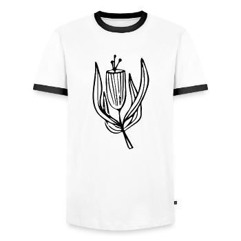Flower Blume Pflanze - Männer Kontrast-T-Shirt - Weiß/Schwarz - Vorne - AI Model Female 172 light (172cm) & AI Model Male 178 dark (178cm)