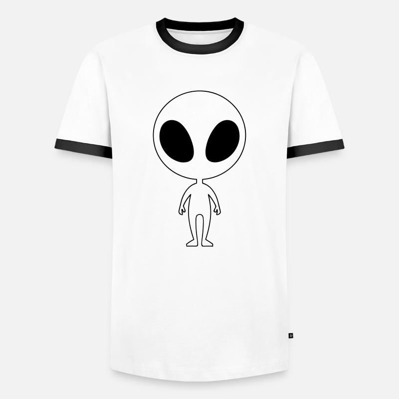 Außerirdischer - Männer Kontrast-T-Shirt - Weiß/Schwarz