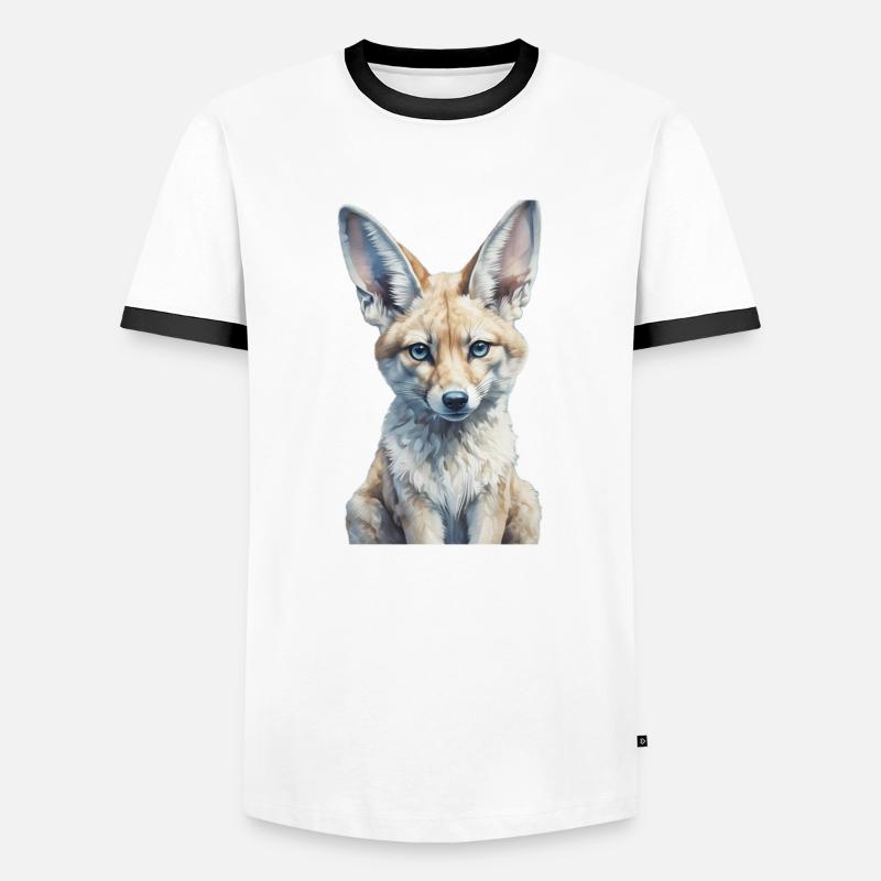 Fennec Fox - Men's Ringer Shirt - white/black