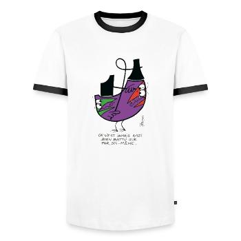 Beaten by oneself - Men's Ringer Shirt - white/black - Front - AI Model Female 172 light (172cm) & AI Model Male 178 dark (178cm)