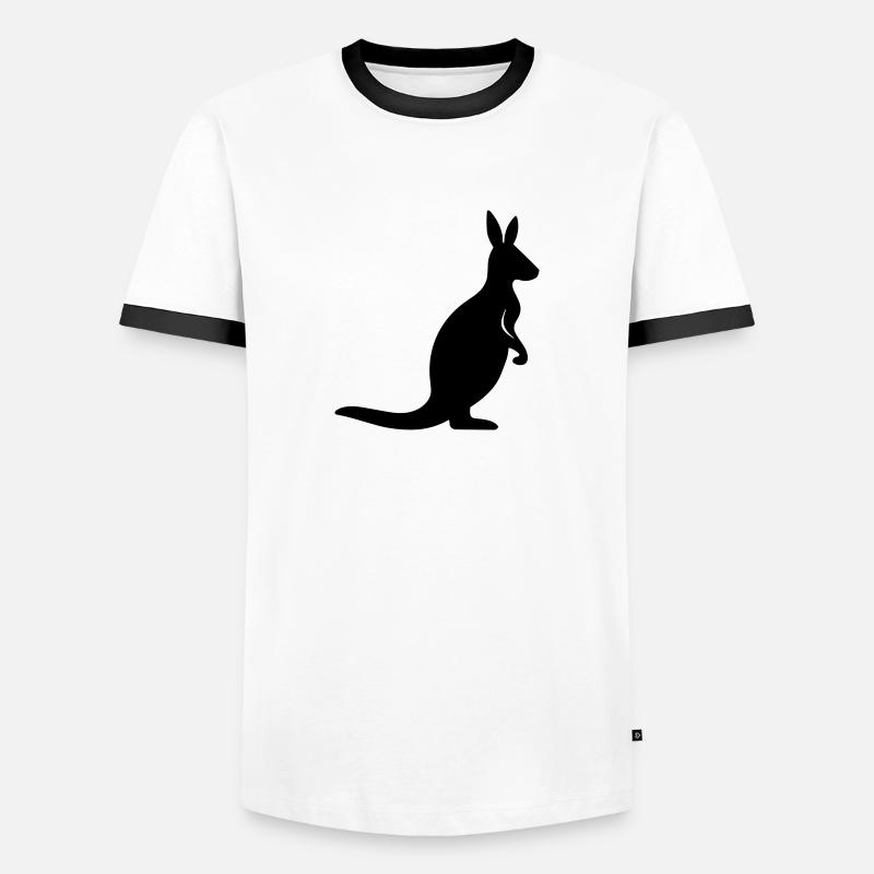 Känguru - Männer Kontrast-T-Shirt - Weiß/Schwarz