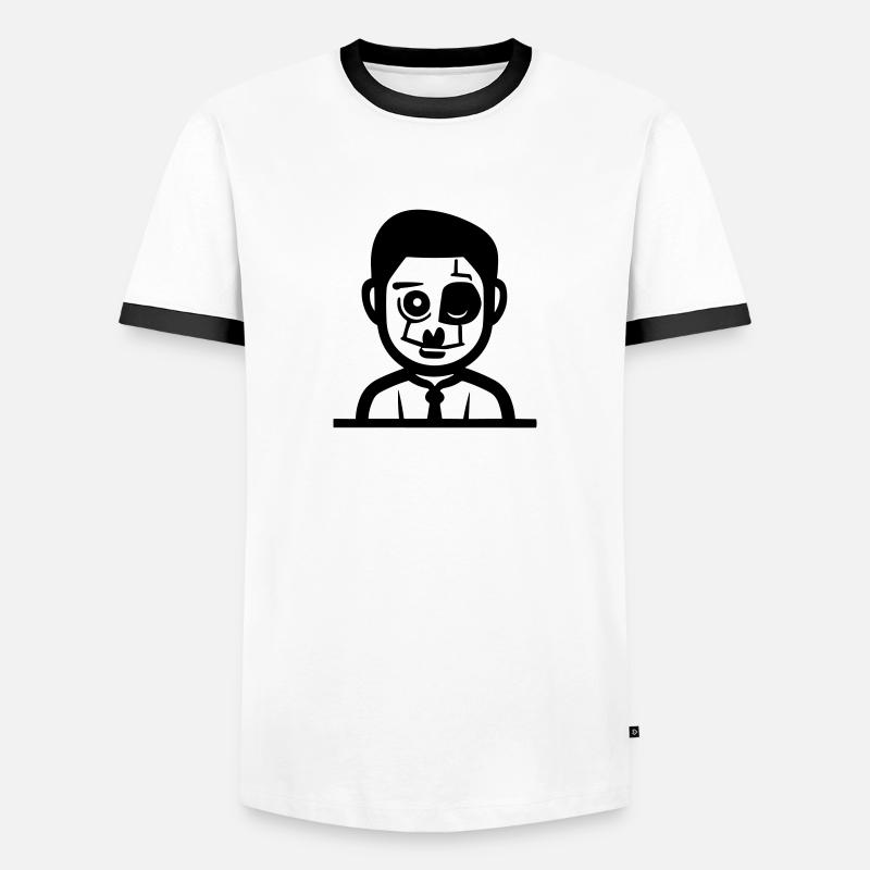 Zombie - Männer Kontrast-T-Shirt - Weiß/Schwarz