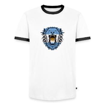 Argentinien - Männer Kontrast-T-Shirt - Weiß/Schwarz - Vorne - AI Model Female 172 light (172cm) & AI Model Male 178 dark (178cm)