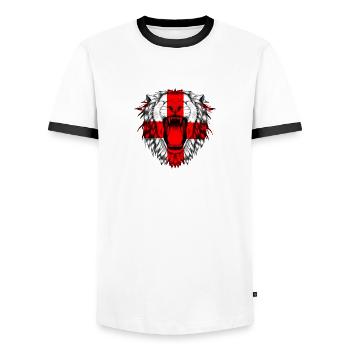 Géorgie - T-shirt contrasté Homme - blanc/noir - Devant - AI Model Female 172 light (172cm) & AI Model Male 178 dark (178cm)