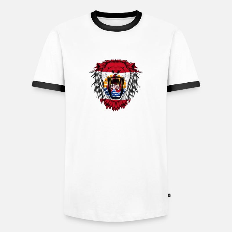 French Polynesia - Men's Ringer Shirt - white/black