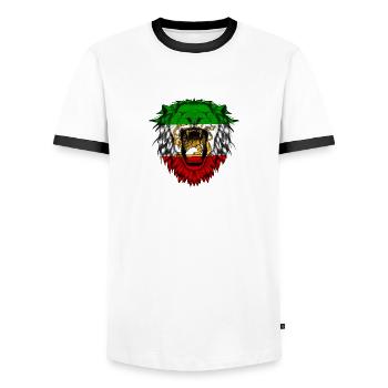 Persia - Men's Ringer Shirt - white/black - Front - AI Model Female 172 light (172cm) & AI Model Male 178 dark (178cm)