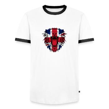 Great Britain - Men's Ringer Shirt - white/black - Front - AI Model Female 172 light (172cm) & AI Model Male 178 dark (178cm)