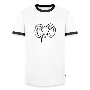Widder - Männer Kontrast-T-Shirt - Weiß/Schwarz - Vorne - AI Model Female 172 light (172cm) & AI Model Male 178 dark (178cm)