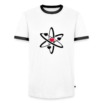heart atom - T-shirt contrasté Homme - blanc/noir - Devant - AI Model Female 172 light (172cm) & AI Model Male 178 dark (178cm)