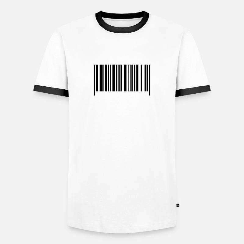 barcode - Männer Kontrast-T-Shirt - Weiß/Schwarz