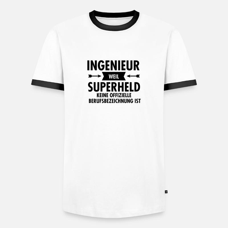 Ingenieur - Superheld - Männer Kontrast-T-Shirt - Weiß/Schwarz