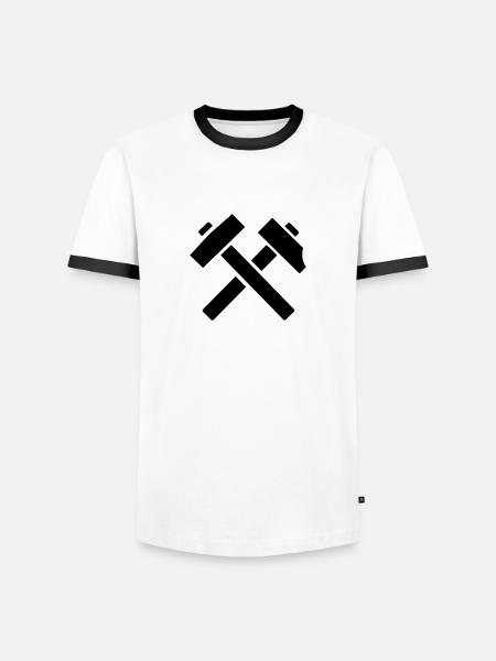 Hammer Pick - Men's Ringer Shirt - white/black